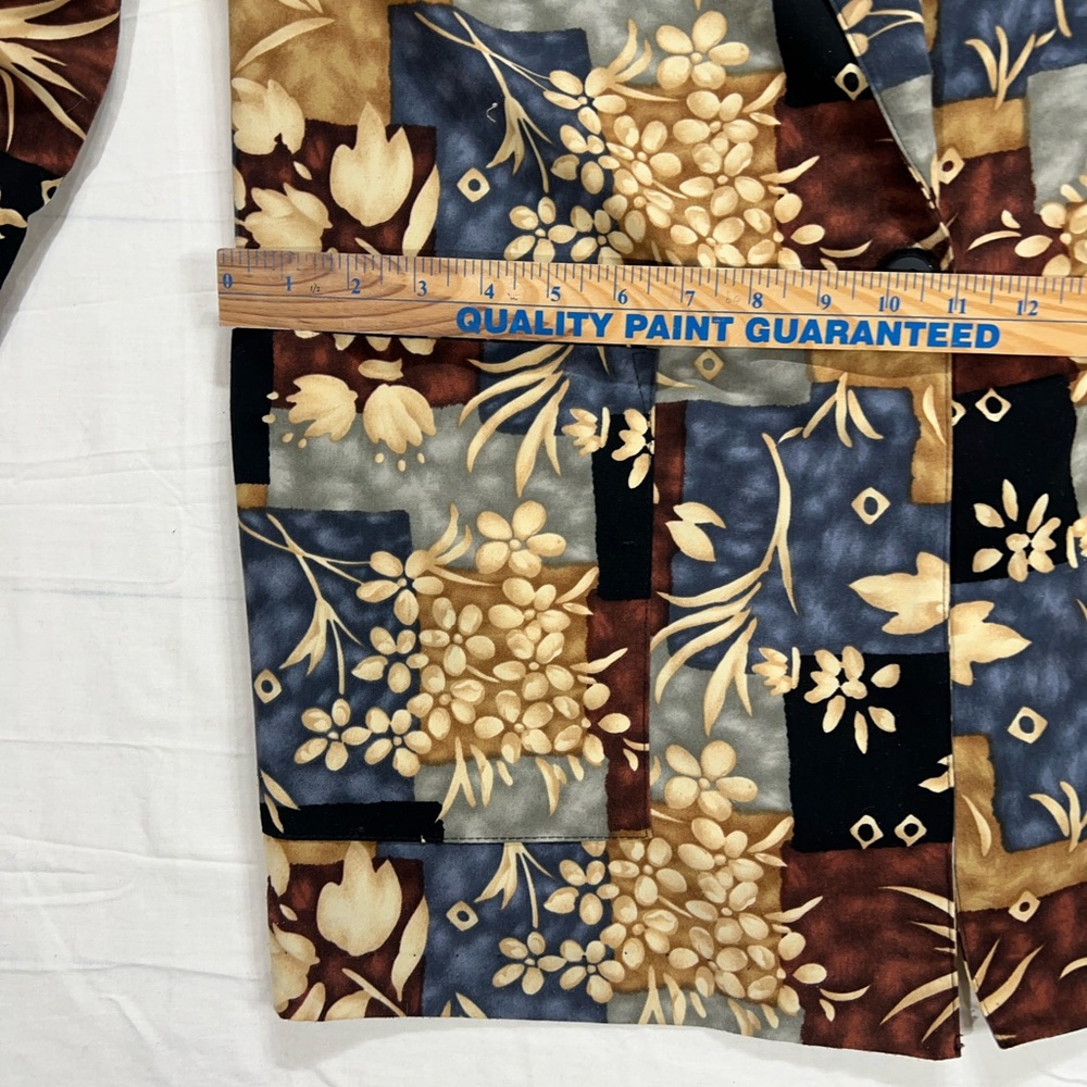 Vintage Kensington Square USA Womens MP Black Brown Floral Single Button Blazer - Picture 11 of 11